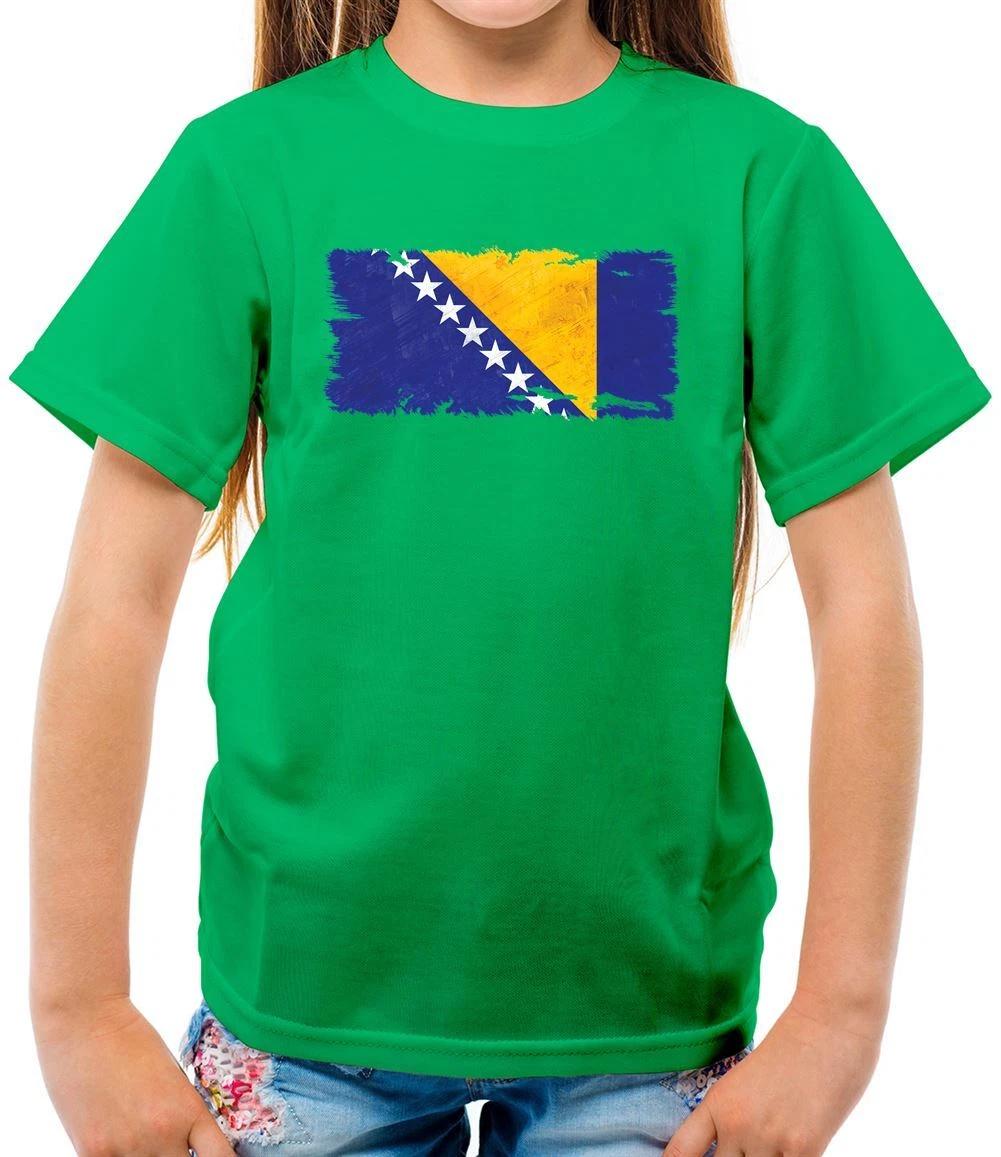 Bosnia and Herzegovina Grunge Style Flag - Kids T-Shirt - Bosnian Love LIve 110