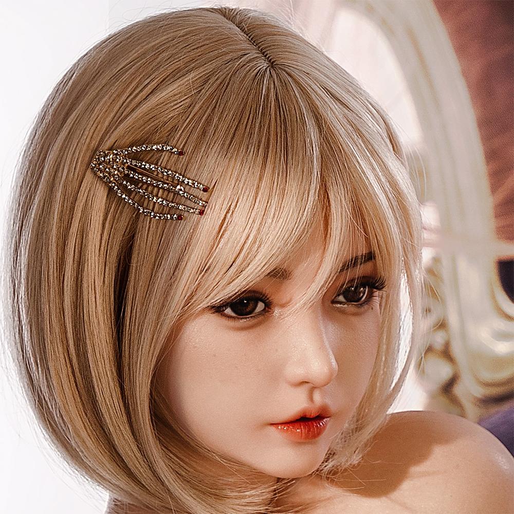 Head with Realistic Oral Function 100% Silicone Compatible with 130-180cm Sex Dolls M16 Thread Interface Wig & Implant Hair Options 3kg