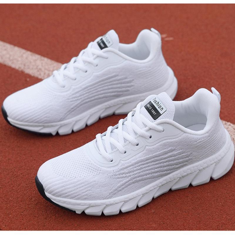 Breathable Mesh Couple's Running Sports Shoes Knitted Elastic Casual Sneakers Walking Jogging Outdoor Shoes