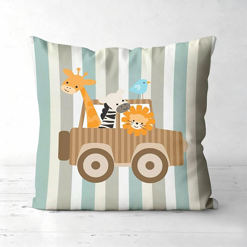Cute Animal Patterned Cushion Covers for Home Decor Polyester pillowcase, sofa decorative cushion cov Headboard Pillow