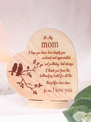 Mother's Day Wooden Plaque Resin Ornament Perfect for Home Decor, Desk Display, a Heartfelt Gift To Express Love for Mother