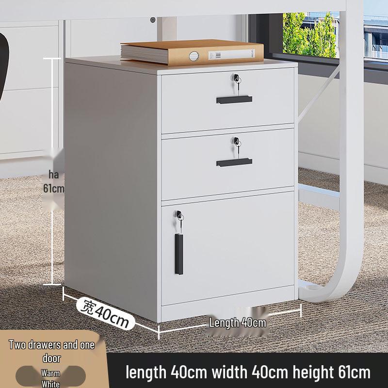Office Mobile Filing Cabinet with Lock, Wheels, and Drawers