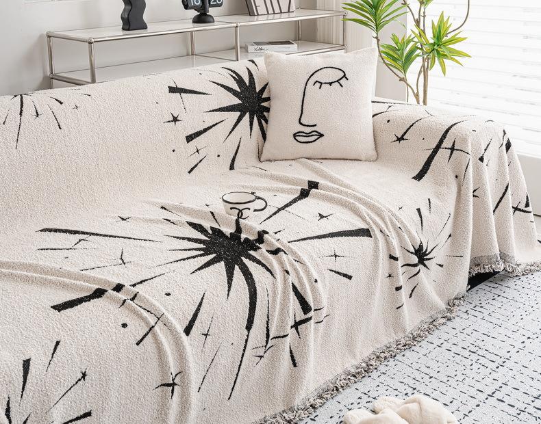 Жаккардовый диван-полотенце Fireworks Плюшевое одеяло Нескользящее полотенце Трехмерный — фото 6