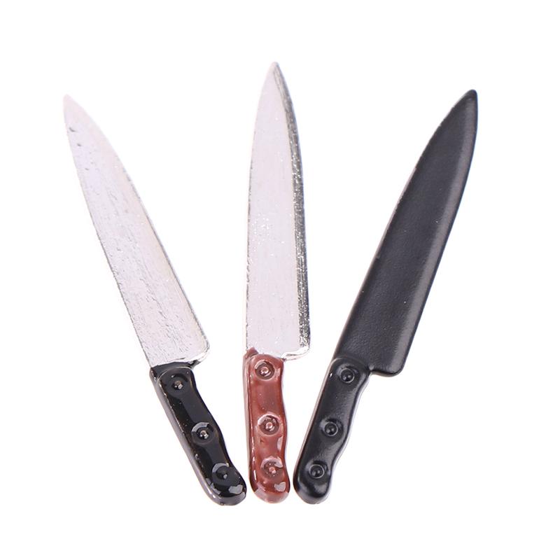 1:12 Dollhouse Miniatures Metal Knife Model Mini Kitchen Accessories Toys