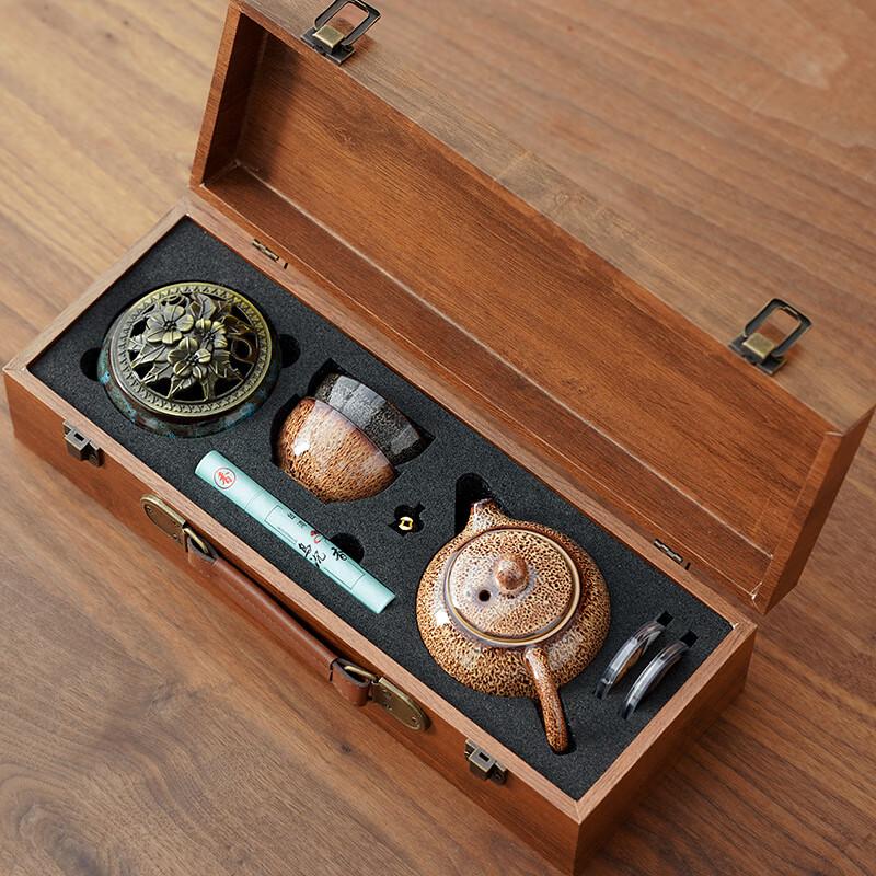 Forbidden City Jun Kiln Ceramic Tea & Incense Gift Set