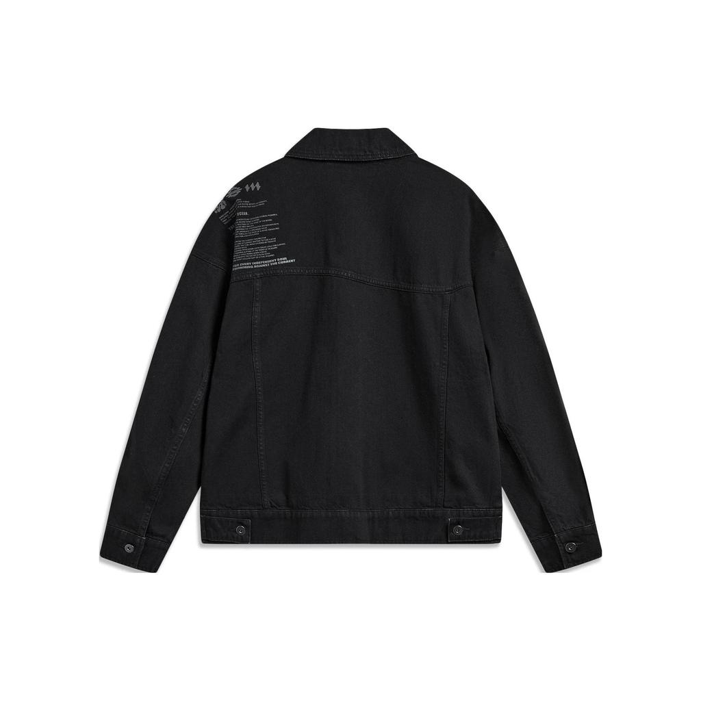 Li Ning CF Su Series Su Yuan Player Solid Color Washed Denim Jacket Unisex Jacket Black AJDT737-1