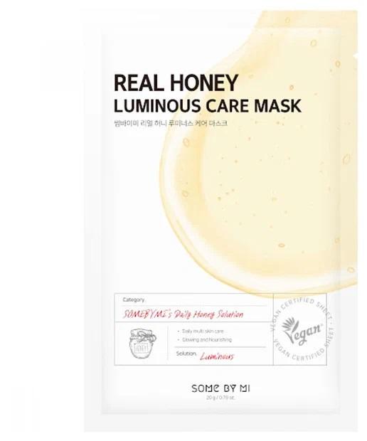 

SOME BY MI REAL HONEY LUMINOUS CARE MASK Тканевая маска для лица с мёдом