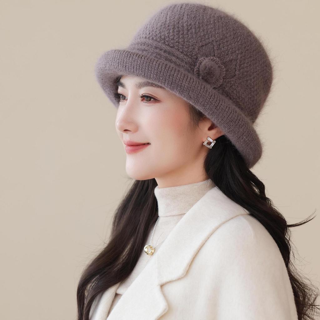 Korean Version of Autumn and Winter Middle Aged and Elderly Mothers' Hats Thickened Warmth and Windproof Cold Weather Knitted Hats