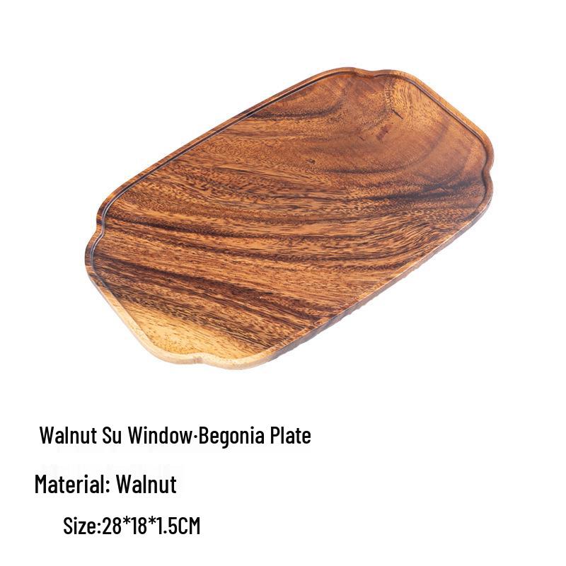 Tavă versatilă din lemn de nuc japonez – Ideală pentru servirea ceaiului, fructelor sau pizzei în hoteluri