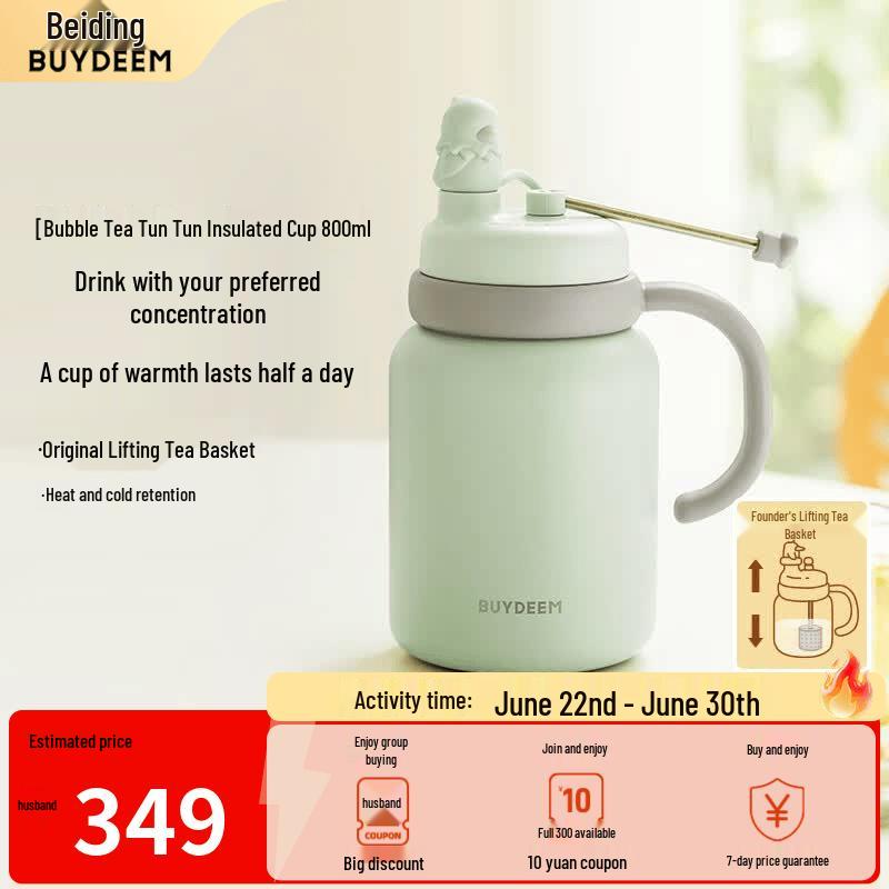 Buydeem 800ml Portable Insulated Tea Bottle