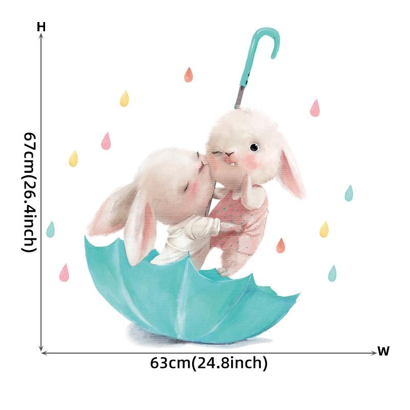 Small Elephant Moon Bear Self Adhesive Wall Stickers For Children'S Rooms, Bedrooms, Kindergartens, Decorative Wall Stickers