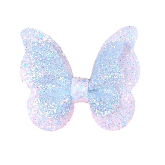 

Girl Hairpin Three-Dimensional Butterfly Shape Glitter Sequins Decor Hair Clip Damage-Free Side Bangs Party Hair Accessory D