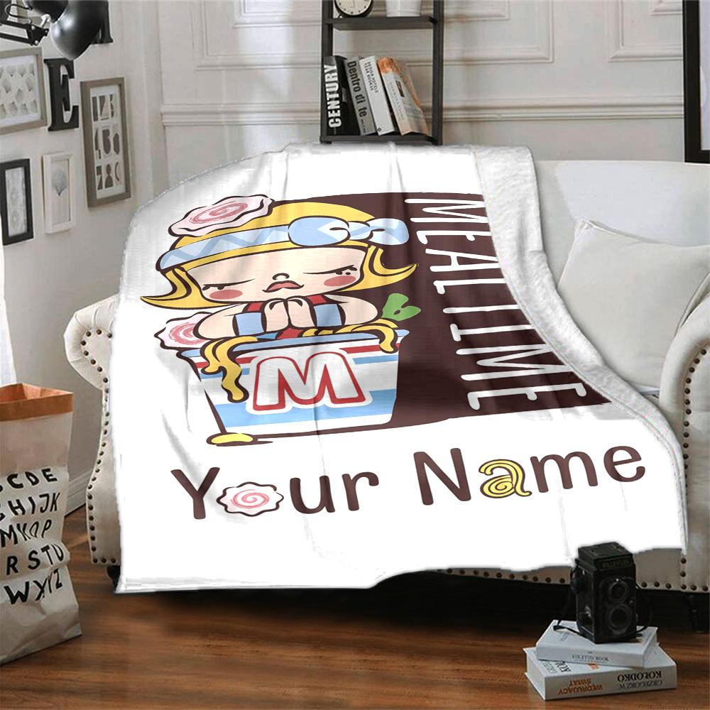 Pop Mart Personalized Text Blanket Throw Personalized Blanket Soft Warm Cozy Suitable for Bed Chair Office Seaside Four Seasons Universal