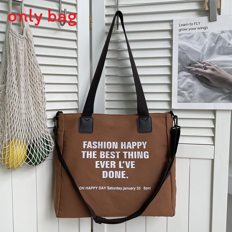 Bolso Tote de Lona Oxford para Mujer con Estampado de Letras Suave para Hombro Uso Diario