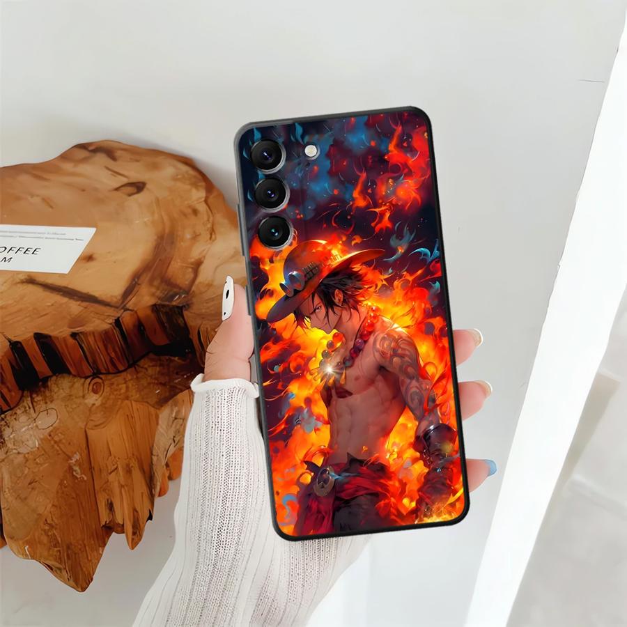 One Piece Portgas D Ace Case for Samsung Galaxy A36 A41 A26 A72 A51 A73 A23 A53 A22 A52 A32 A24 A55 A25 A71 A35 Black Soft Phone