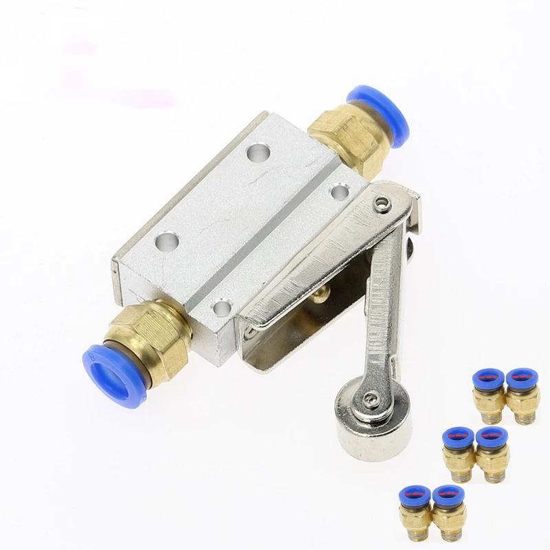 One In And One Out Pneumatic Air Switch MOV-02 Limit Stroke Quick Exhaust Valve Mechanical Valve with Roller Normally Closed