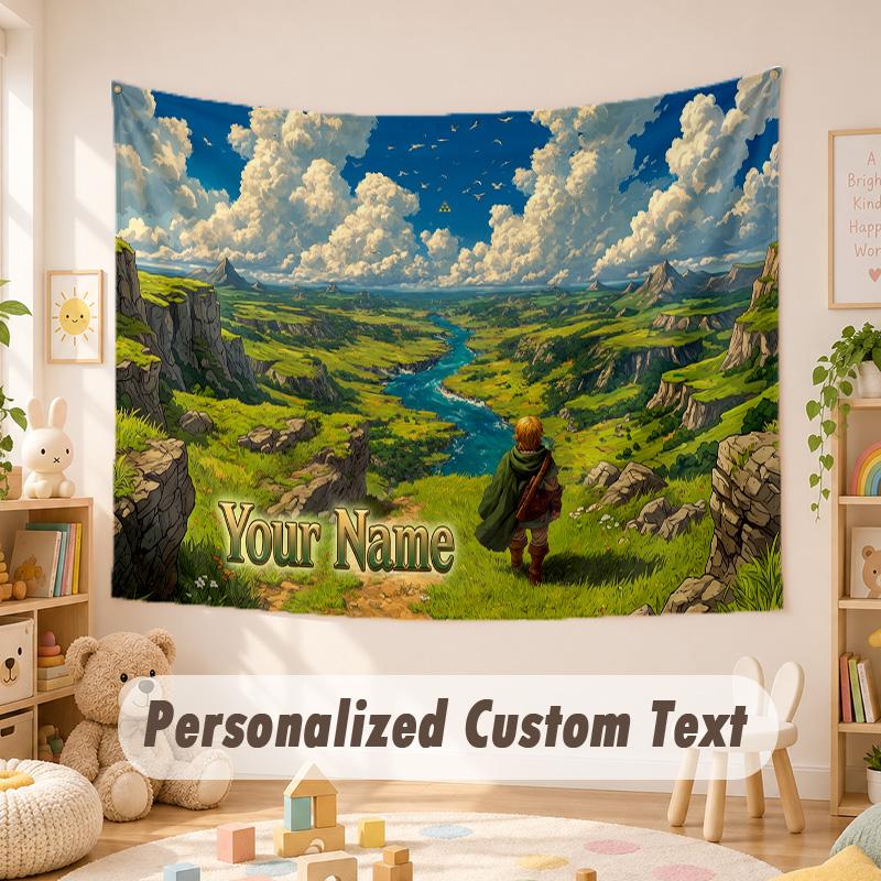 Custom Name Text Tapestry,Zelda Boho Wall Hanging, Decorative Backdrop Tapestry For Room