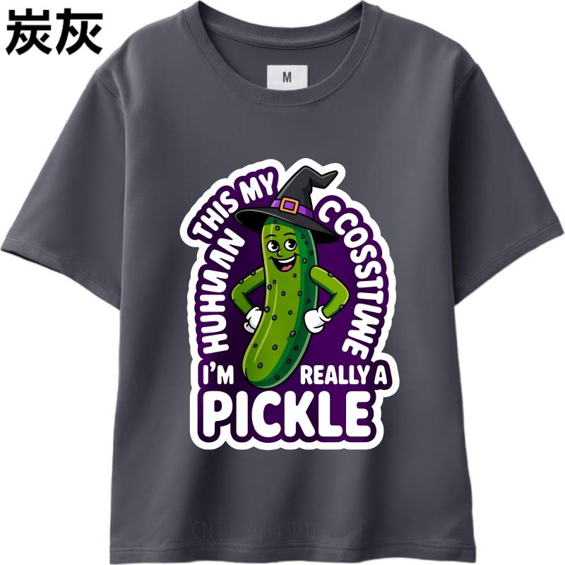 Breathable Women Round Neck Tshirt Vintage Huh This My Costume Im Really A Pickle Classic For Unisex Tshirt Unisex Fashion Tshirt