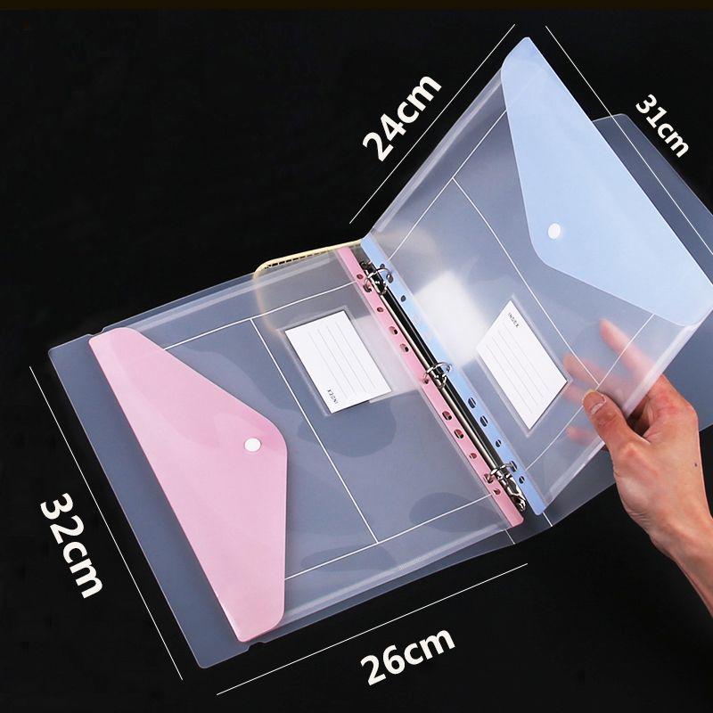 Korean Style 11-Hole Transparent File Pocket for Student Exams, Office Documents, and Pregnancy Checkup Archives.