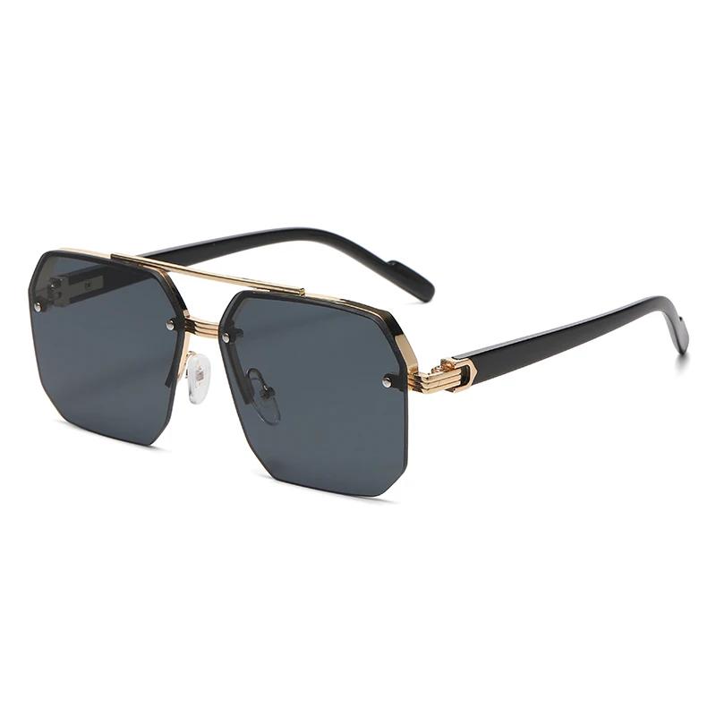 Neue Herren Metall Sonnenbrille Quadratisch Halbrahmen Reisnägel Lässig Trend Persönlichkeit Retro Mode Outdoor Sport Brille