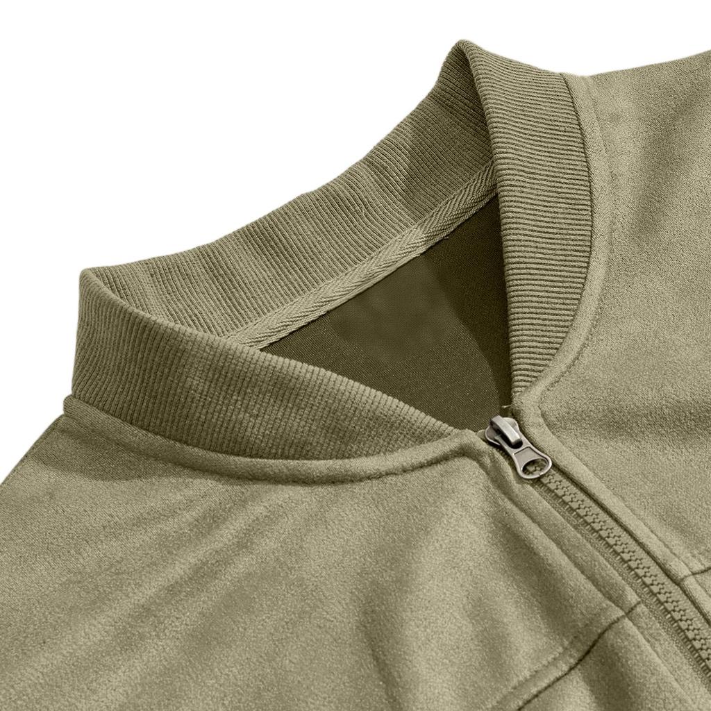 Herren Farbe Lässig Stehkragen Reißverschluss Jacke Übergröße Mittellang Langarm Oberbekleidung