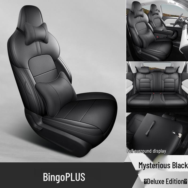 Bingo PLUS Leather Car Seat Cushion - Universal, New Model for All Seasons, Fits Special Cars, 5-Seat