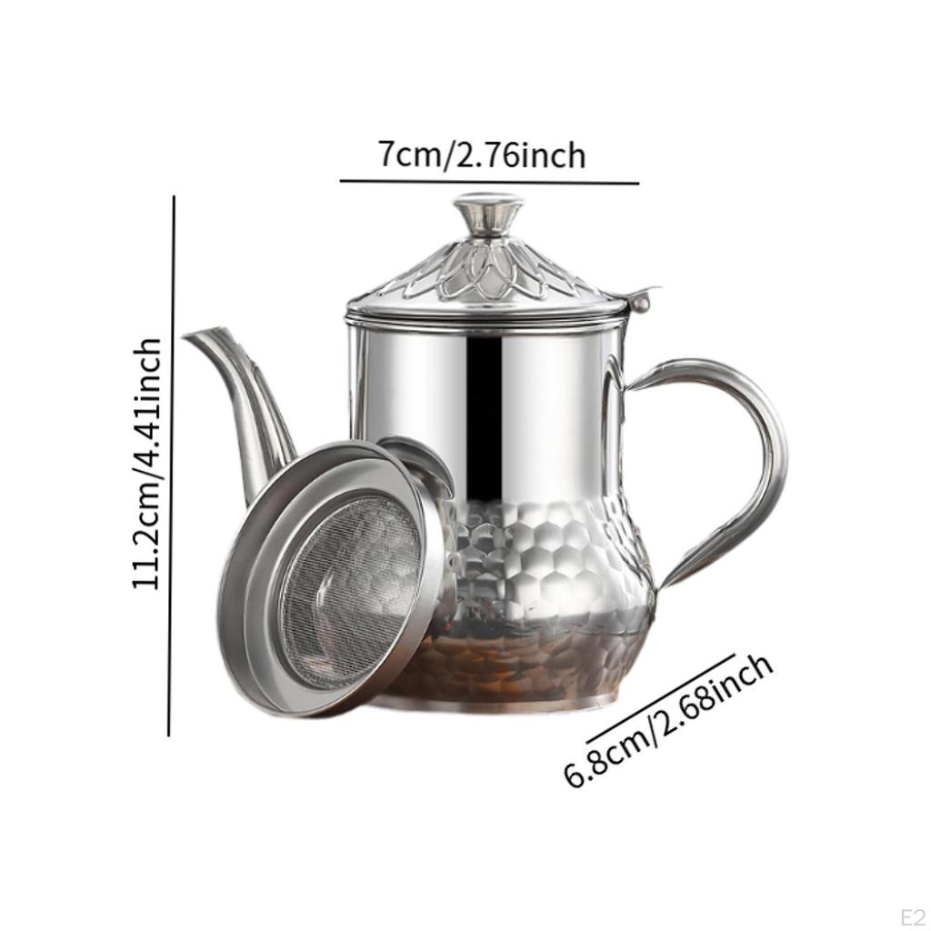 Stainless Steel Oil Strainer Storage Pot Jug Long Spout Leakproof Non Slip with Handle Mesh