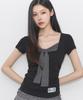 ILLIGO Layered Ribbon Tie T-Shirt Black
