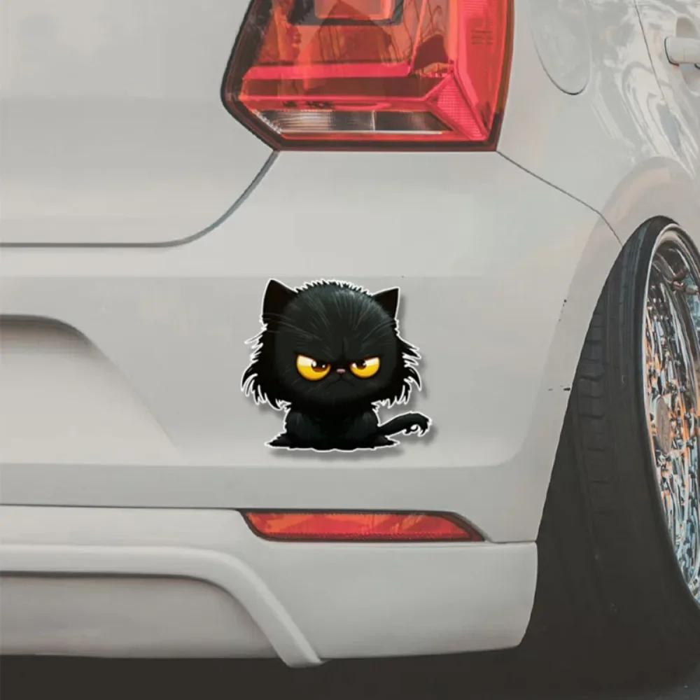 1PC Cartoon Black Cat Car Stickers for Auto Body Window Bumper Personalized Animal Cool Decoration Waterproof Vinyl Decals