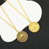 Pirates of the Caribbean Jack Sparrow Aztec Skeleton Skull Heads Coin Medallion Pendant Vintage Jewelry Necklace for