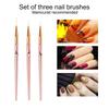 3pcs/Set French Stripe Nail Art Line Painting Pen 3D Tips Manicure Slim Line Drawing Pen UV Gel Brushes Painting Tools