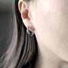 Silver Earrings with Natural Sapphire 7.667ct, Cubic Zirconia (2173960)
