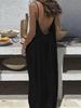 2025 European Summer Women's Bohemian Backless Spaghetti Strap Beach Dress
