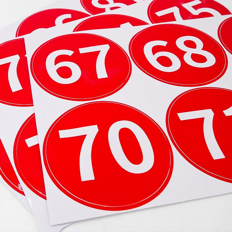 Waterproof PVC Round Number Stickers