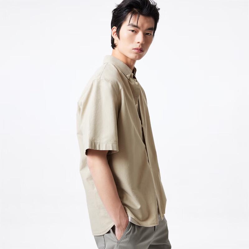 JACK&JONES Men's Loose Fit Embroidered Turn-down Collar Short Sleeve Shirt