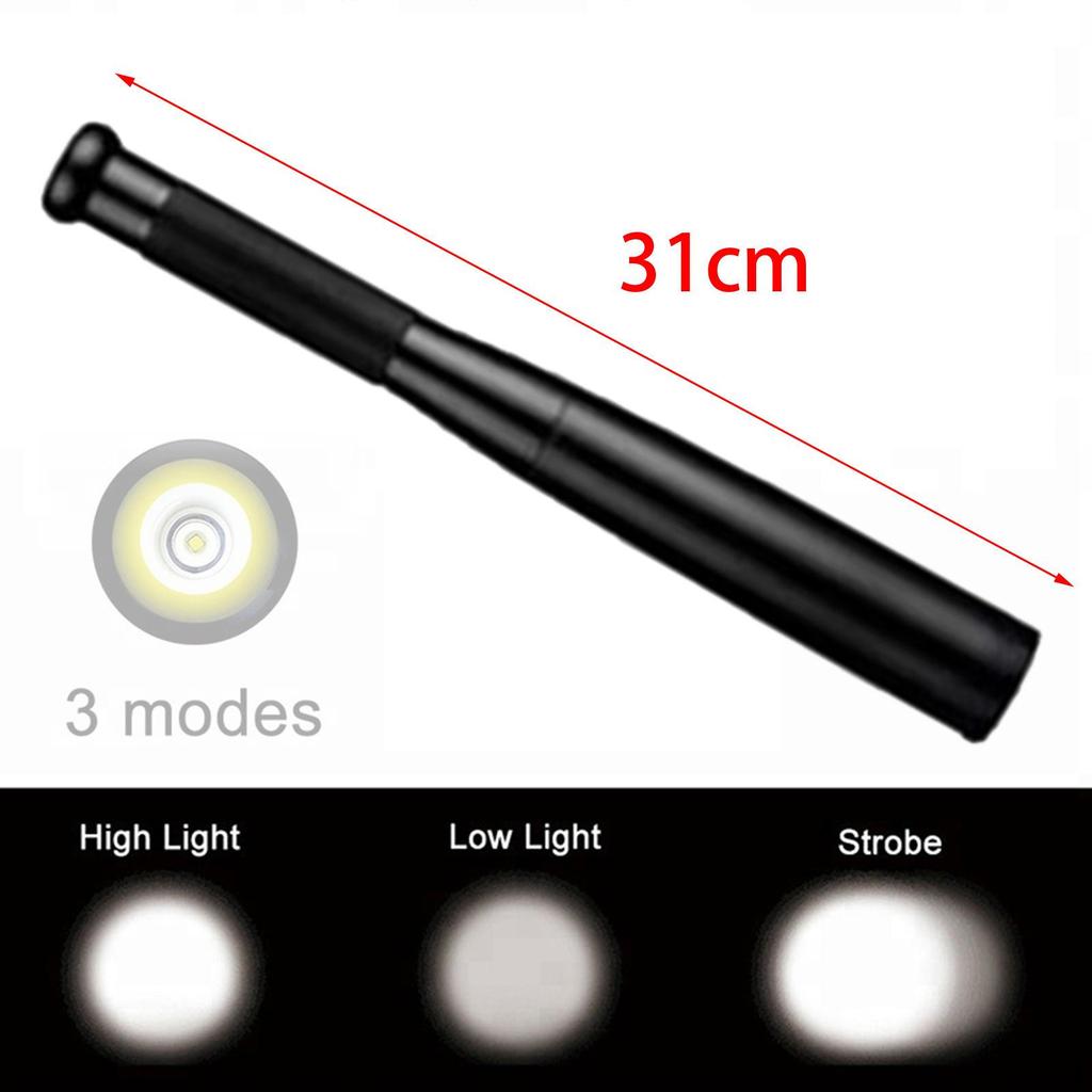 LED Flashlight Sturdy Waterproof Equipment for Outdoor Backpacking Emergency 2.2cmx3.3cmx31cm