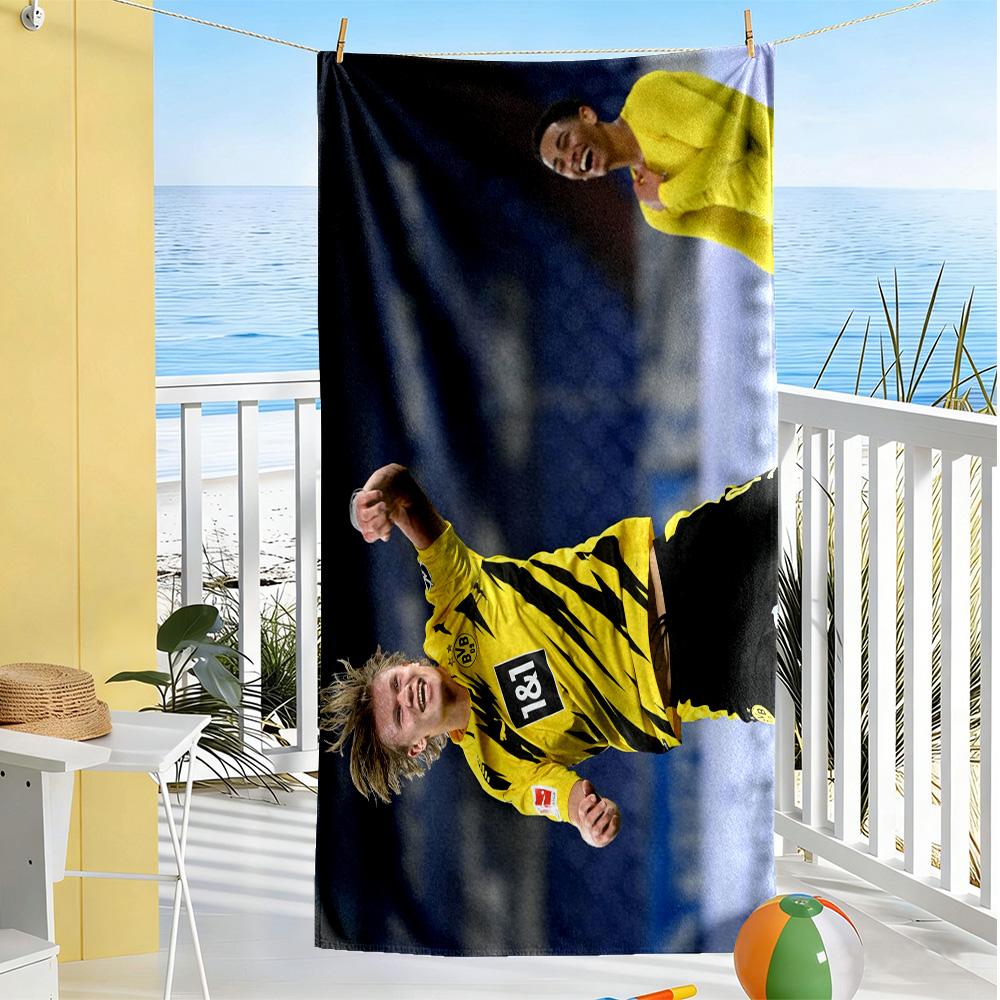Borussia Dortmund's Star Player Beach Towel High Absorbency & Quick-Dry Comfortable Lightweight