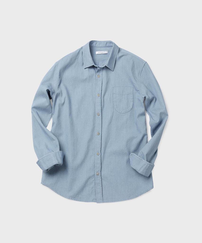 PANICALE Corduroy Denim Pocket Shirt [Sky Blue]