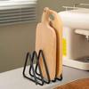 Cutting Board Organizer Black Metal Cutting Board Rack Vertical Kitchen Storage Organizer Iron Pot Lid Holder for Countertop