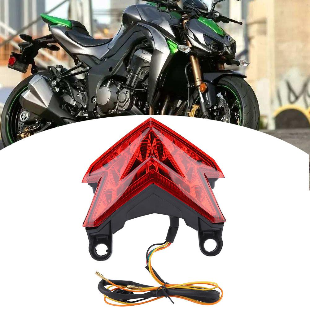 Motorcycle LED Tail Light Lamp Brake Turn Signal Taillight for Kawasaki Z800 2013 2014 (Red)
