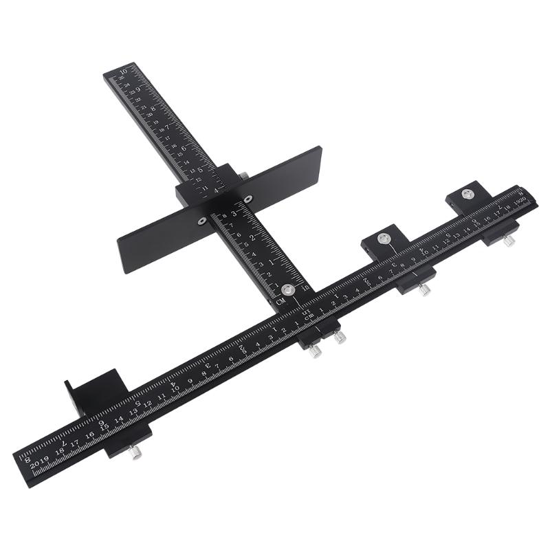 Cabinet Hardware Adjustable Punch Locator Woodworking Drilling Template Drill Guide for Installing Handle on Door Drawer