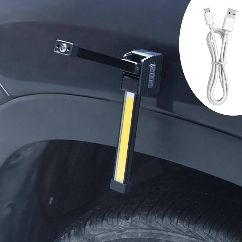 Portable Fold LED Flashlight 7 Modes Multifunctional Strong Magnet COB Work Light USB Charging Emergency Outdoor Camping Light