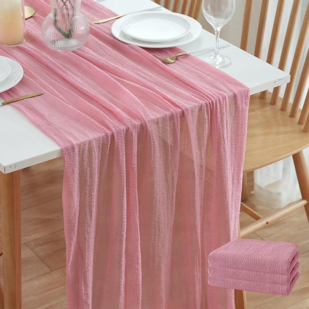 Vintage Gauze Tablecloth Seersucker Wedding Decoration Long Table Runners  Home