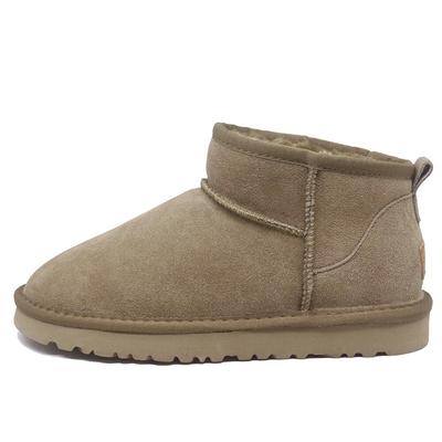 Fashion Women's Ankle Boots Faux Wool Winter Boots Women Mini Snow Boots Cow Leather Ladies Shoes Custom Men's Boots