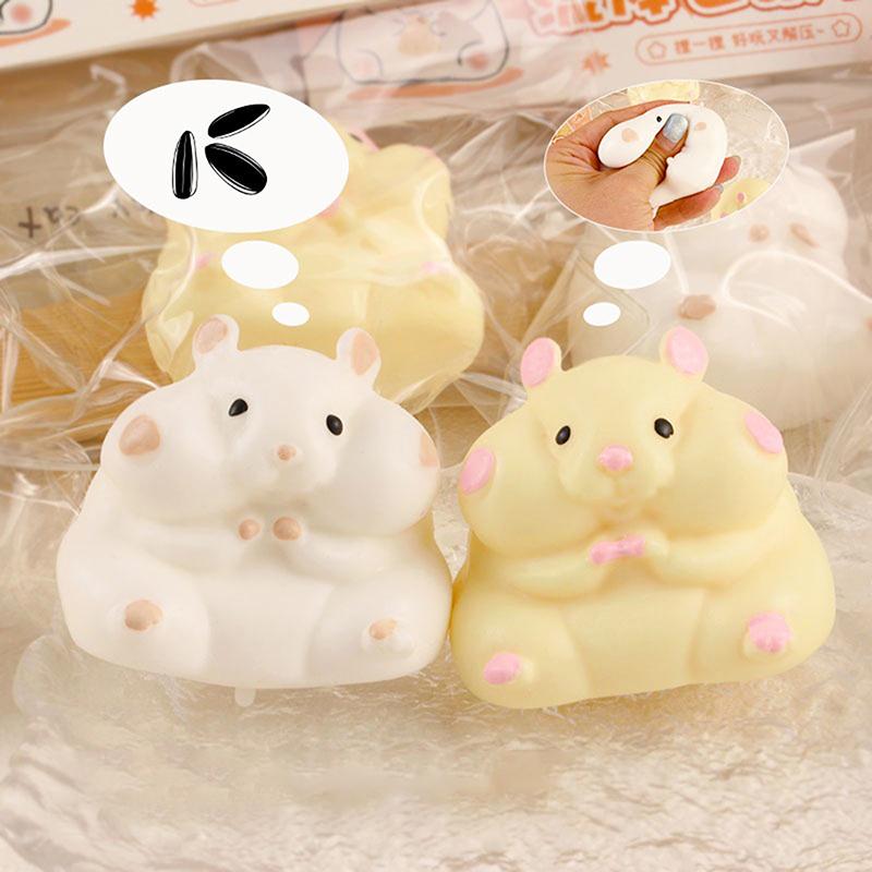 1Pc Silicone Pinch Decompression Prop Cute Hamster Squeeze Toy Tpr Fidget Sensory Toys For Kids Adults Gift