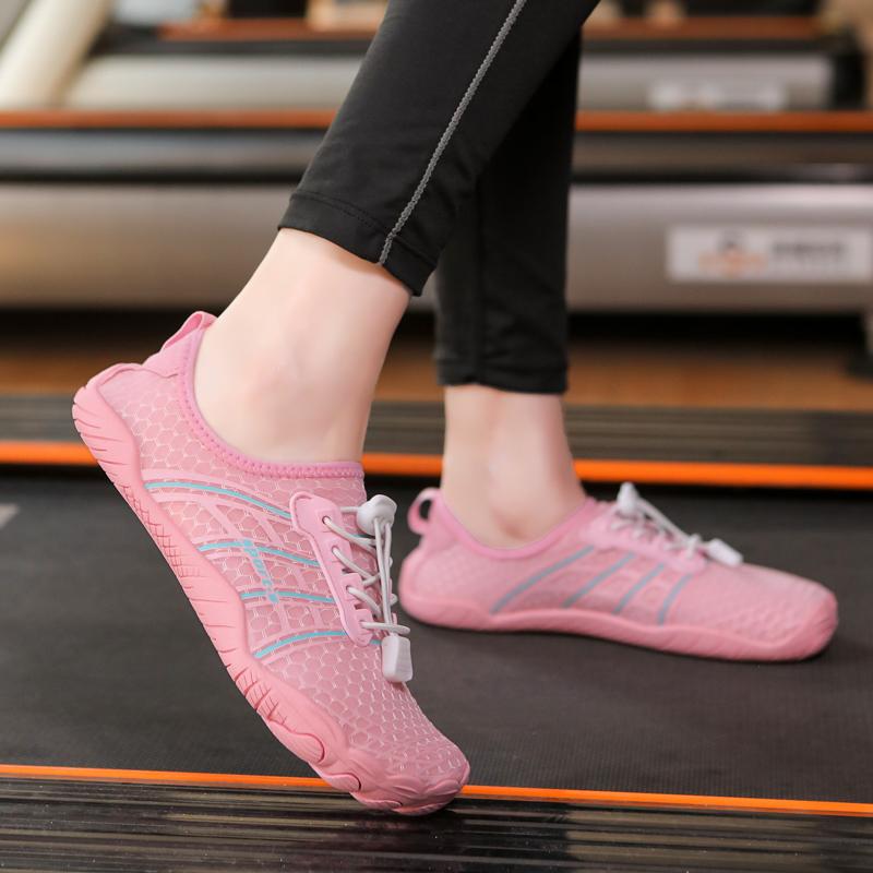 Tênis de Treino Descalço para Academia Homens Mulheres Respiráveis Elásticos Sapatos de Exercício Yoga Antiderrapantes Tênis Casuais para Agachamento Profundo