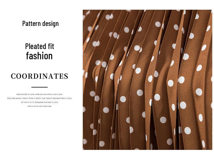 2025 Plus Size Korean Polka Dot High-Waist Casual A-line Long Skirt
