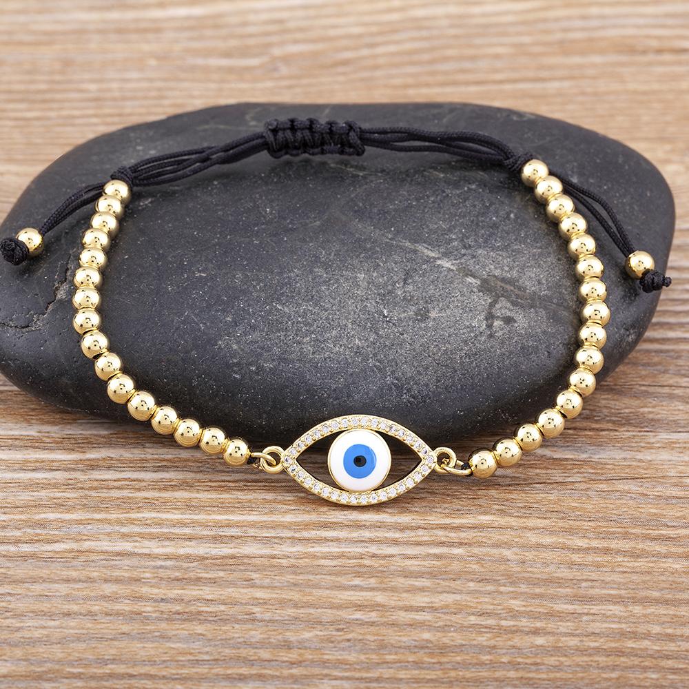 

Nidin Classic Airplane Model Inlaid Turkey Evil Eye Crystal Bracelet Handmade Bead Adjustable Fashion Jewelry Exquisite Gifts