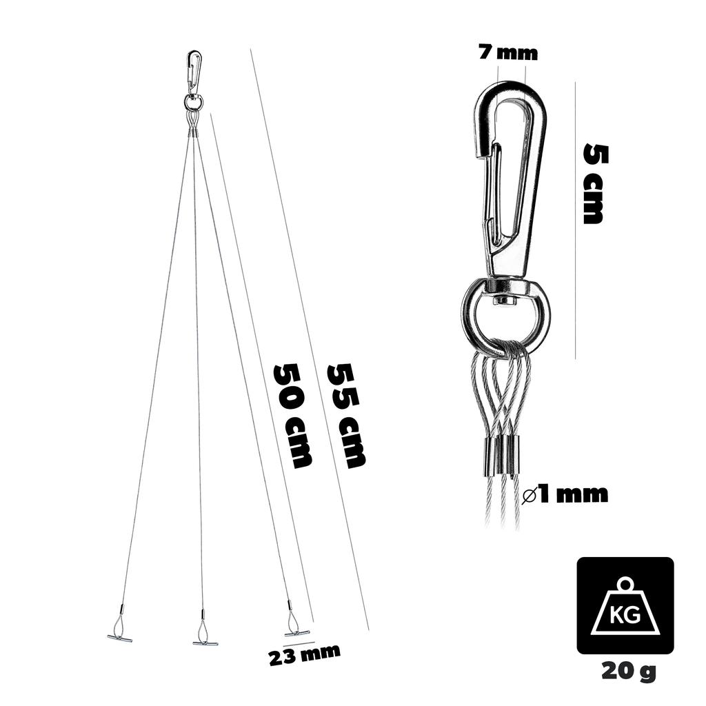 KADAX Colgador de metal Para Flores Maceta Macetas Triple Para Jardín Cables de Acero