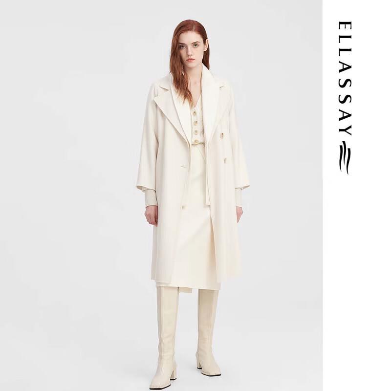 ELLASSAY Women's Autumn/Winter Cloud Cashmere Double-Faced Wool Coat